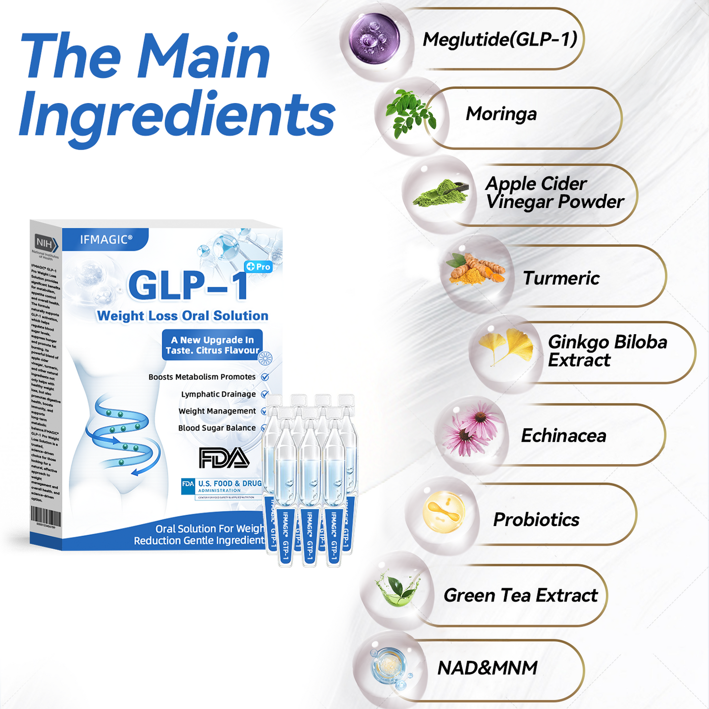 【specialty store】IFMAGIC® GLP-1 Pro Weight Loss Oral Solution 7 days visible effect, no side effects, suitable for all age groups👨🔬