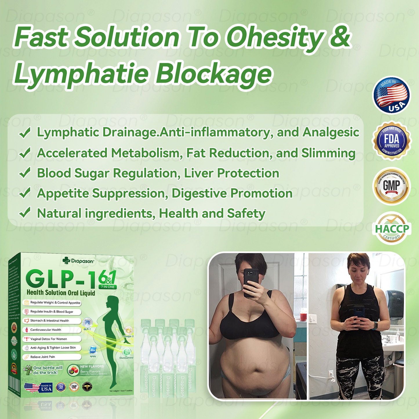 Official Store | 𝐃𝒊𝓪𝐩𝓪𝙨𝐨𝒏®USGLP-1 Six-in-One Health Solution Oral Liquid (Just once a day, visible changes in 7 days) For obesity, cardiovascular health, diabetes, sleep apnea, Gut Health, joint issues, and more