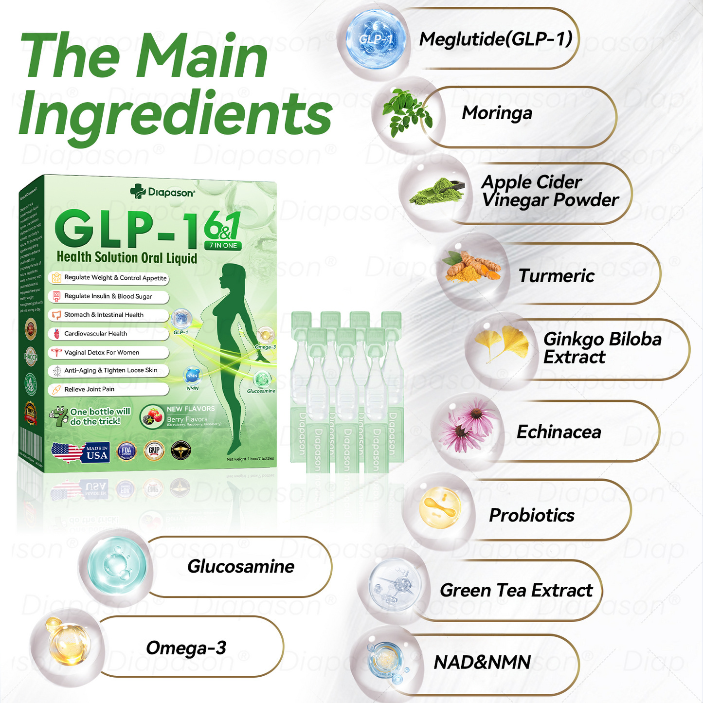 Official Store | 𝐃𝒊𝓪𝐩𝓪𝙨𝐨𝒏®USGLP-1 Six-in-One Health Solution Oral Liquid (Just once a day, visible changes in 7 days) For obesity, cardiovascular health, diabetes, sleep apnea, Gut Health, joint issues, and more